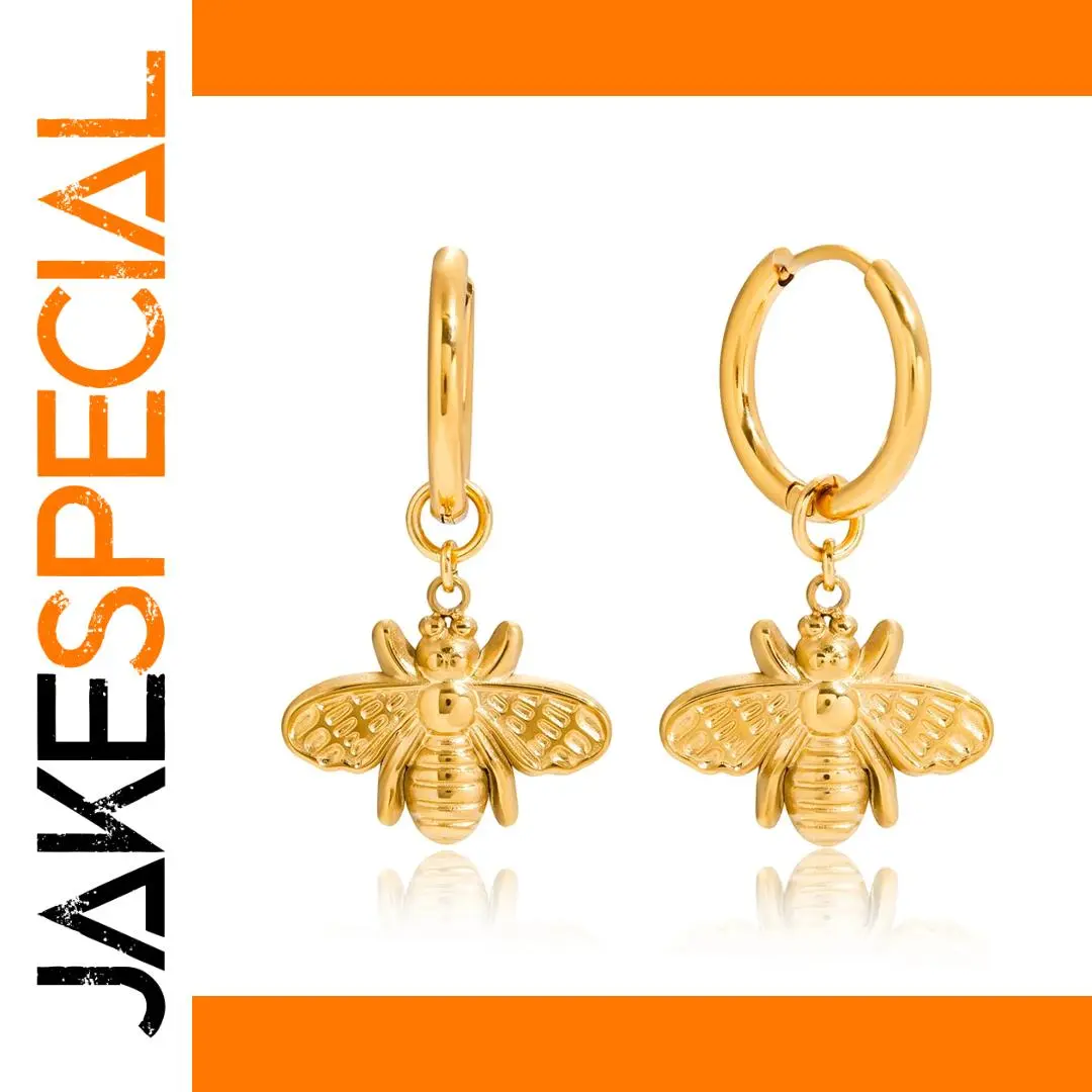 Stainless Steel Bee Drop Earrings for Women 1 Stainless Steel Bee Drop Earrings for Women