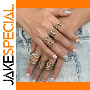 Elegant Two-Tone Stainless Steel Knot Ring for Women