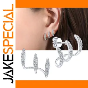 Korean Wave Clip Earrings Set in Silver and Gold