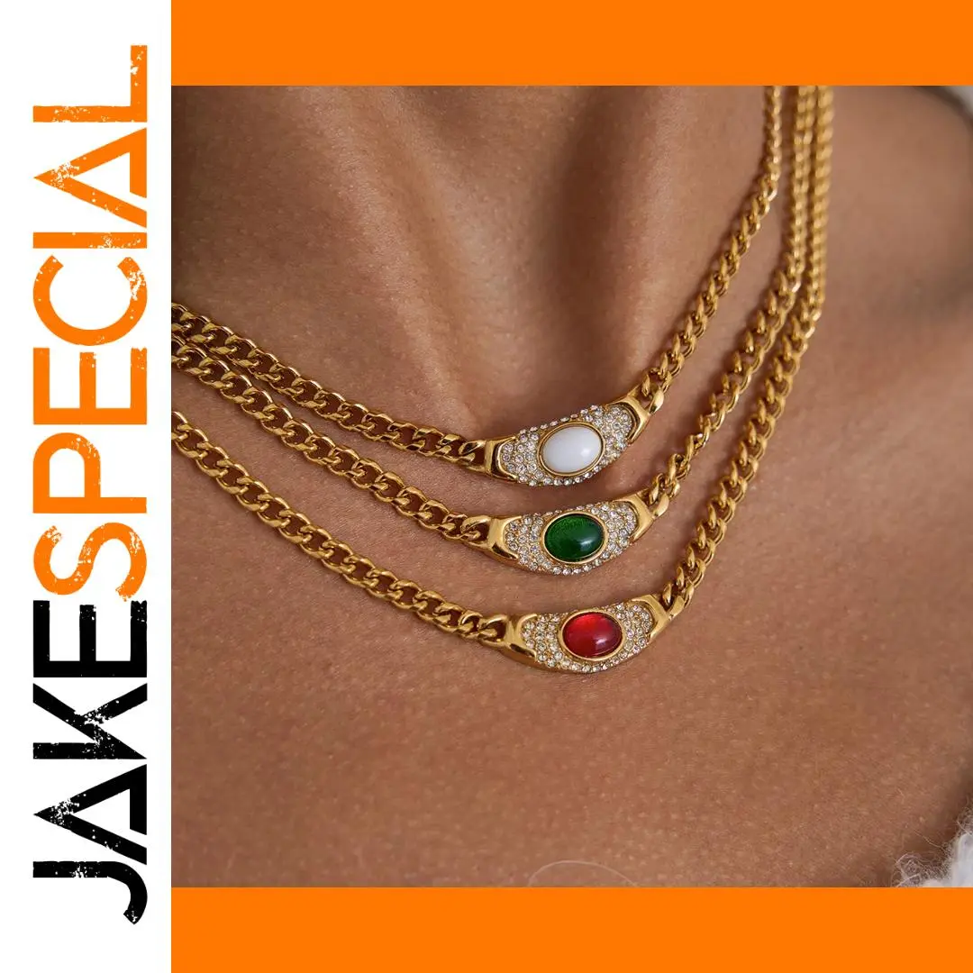 Vintage Stainless Steel Moon Pendant Necklace 1 Vintage Stainless Steel Moon Pendant Necklace