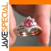 Pink Zircon Women's Fashion Ring in Silver or Gold