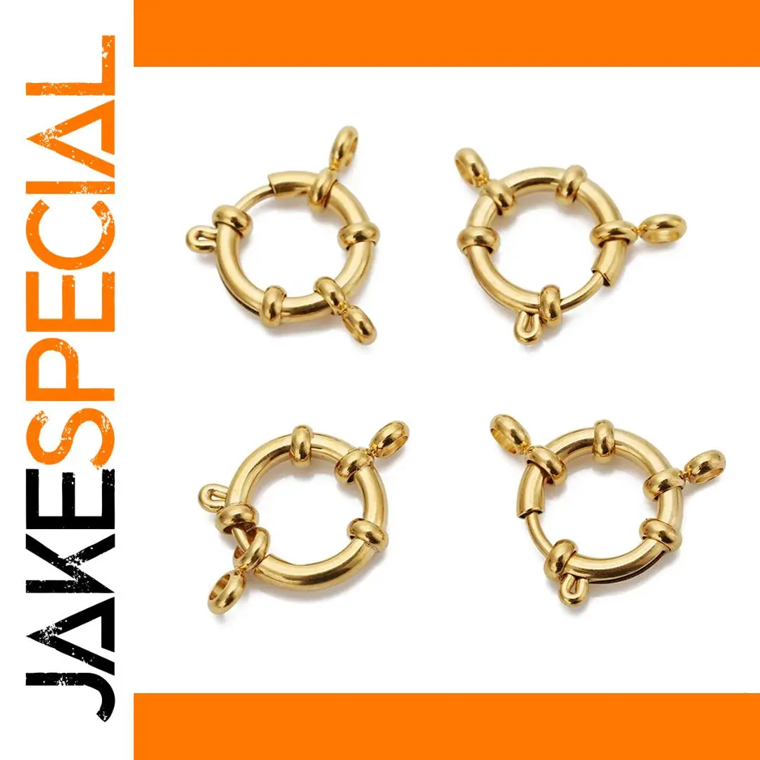 Gold Stainless Steel Spring Clasps for Jewelry 1 Gold Stainless Steel Spring Clasps for Jewelry