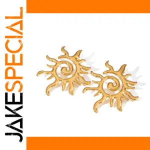 Sun-Inspired Stainless Steel Earrings Model JDEW2408061