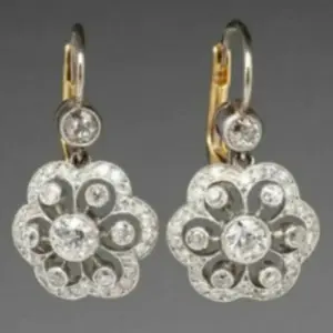 Vintage Floral Dangle Earrings with Clear Stones 3 2ac7dda6b4c740ce9fae820d upscaled