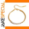 Gold-Finish Stainless Steel Snake Chain Bracelet