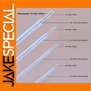 6N Pure Silver Audio Cable 1m for Hi-Fi Systems