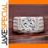 Men's Silver Wedding Ring with Moissanite