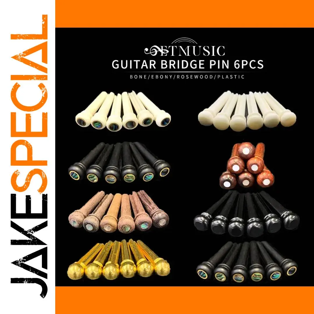 Guitar Bridge Pins Set - Durable Natural Materials 1 Guitar Bridge Pins Set - Durable Natural Materials