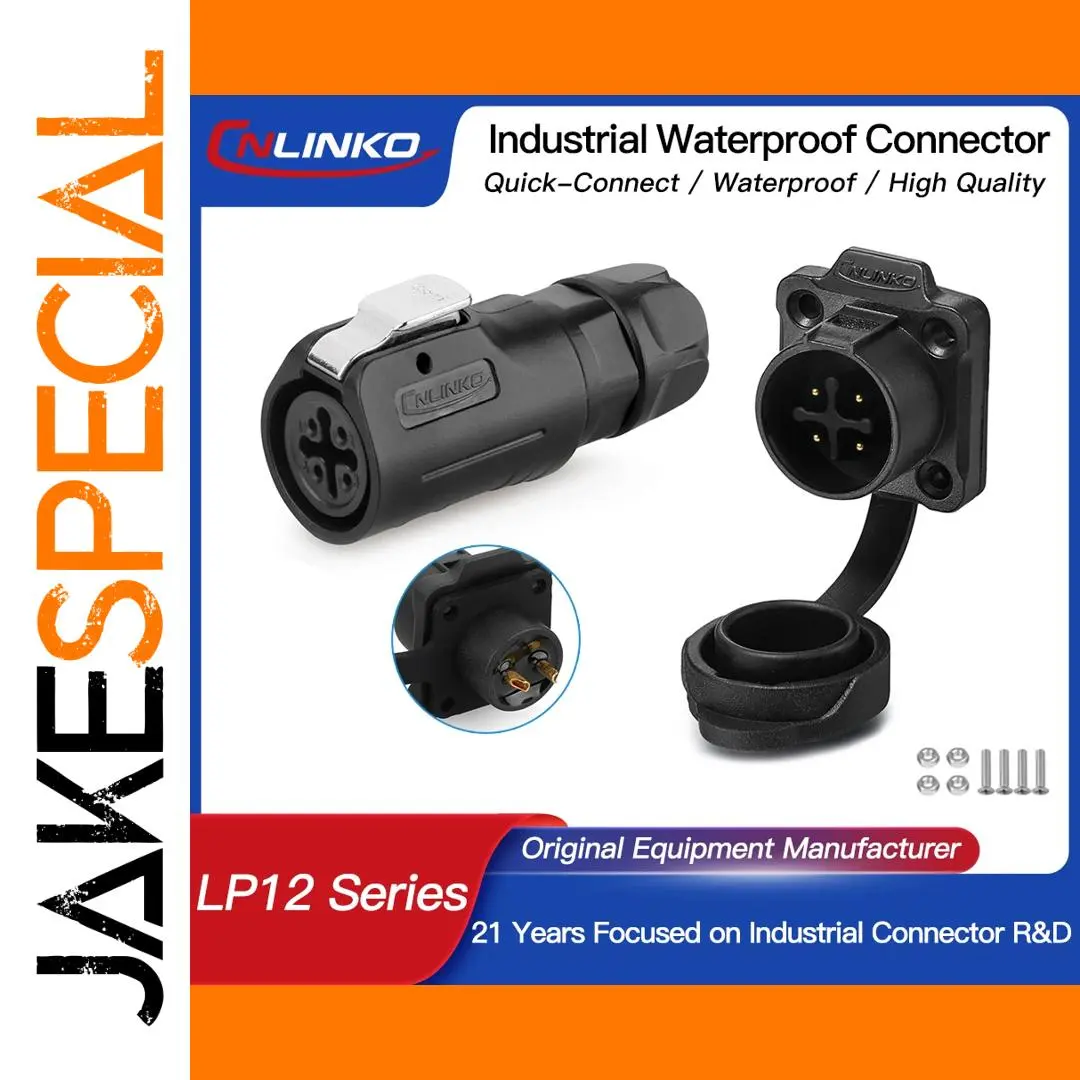 Waterproof Industrial Connector Set, 2-8 Pins 1 Waterproof Industrial Connector Set, 2-8 Pins