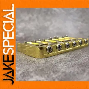 Gold Fixed Guitar Bridge with Stainless Saddles