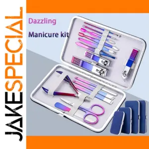 Premium Stainless Steel Manicure Set with Leather Case