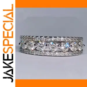 Elegant Women's Zirconia Ring with Two-Tone Finish