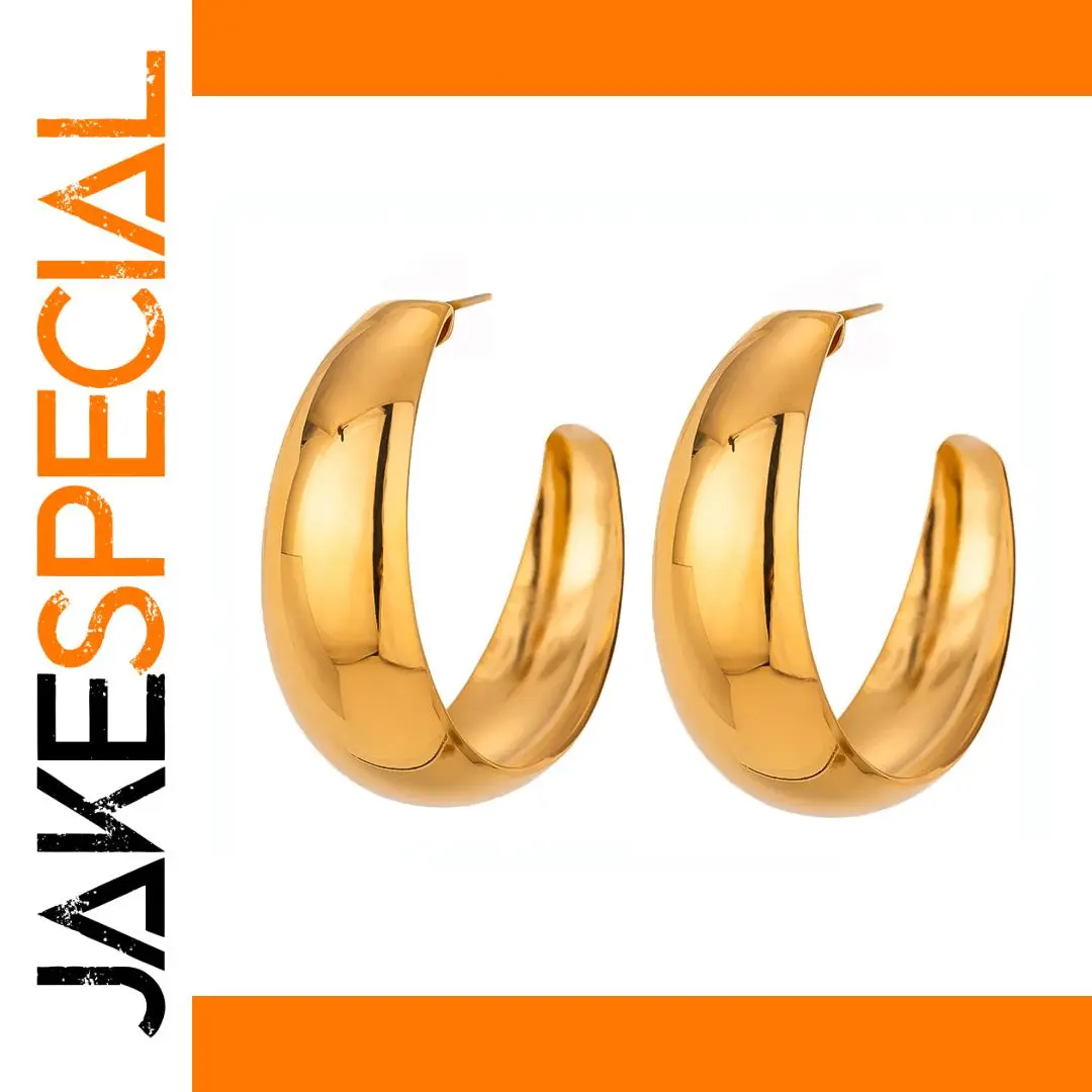 Stainless Steel Minimalist Gold Hoop Earrings 1 Stainless Steel Minimalist Gold Hoop Earrings