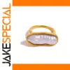 Gold-Plated Stainless Steel Imitation Pearl Ring