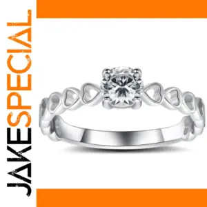 Silver Women’s Heart-Shaped Zircon Ring
