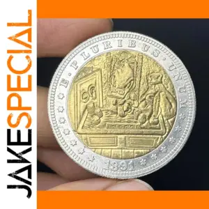 Vintage Copper Commemorative Medal with Patriotic Design