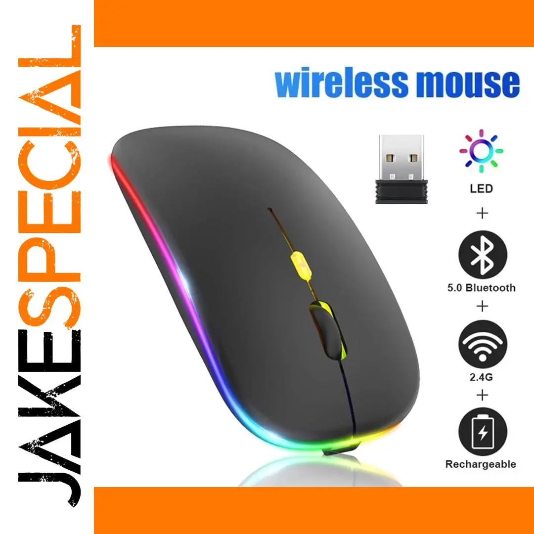 Black RGB Wireless Mouse with Dual Connectivity 1 Black RGB Wireless Mouse with Dual Connectivity