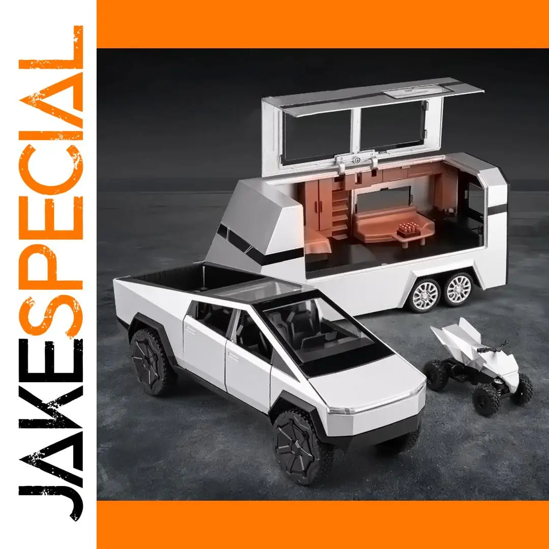 Futuristic Silver Diecast Pickup Truck 1:24 Scale 1 Futuristic Silver Diecast Pickup Truck 1:24 Scale