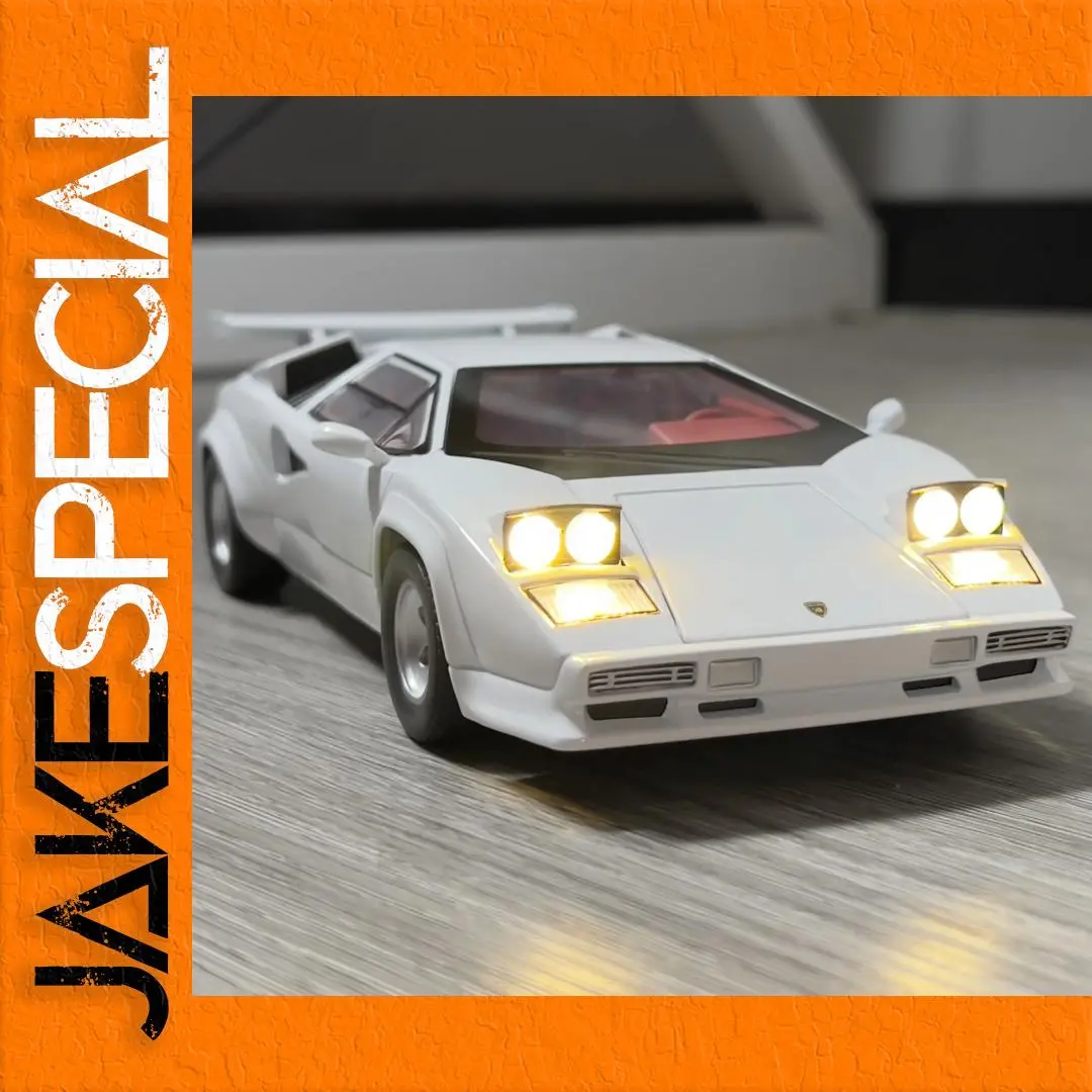 White Lamborghini Countach LP500S Diecast Model 1 White Lamborghini Countach LP500S Diecast Model