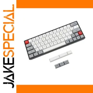 White and Red 64-Key PBT Keycap Set