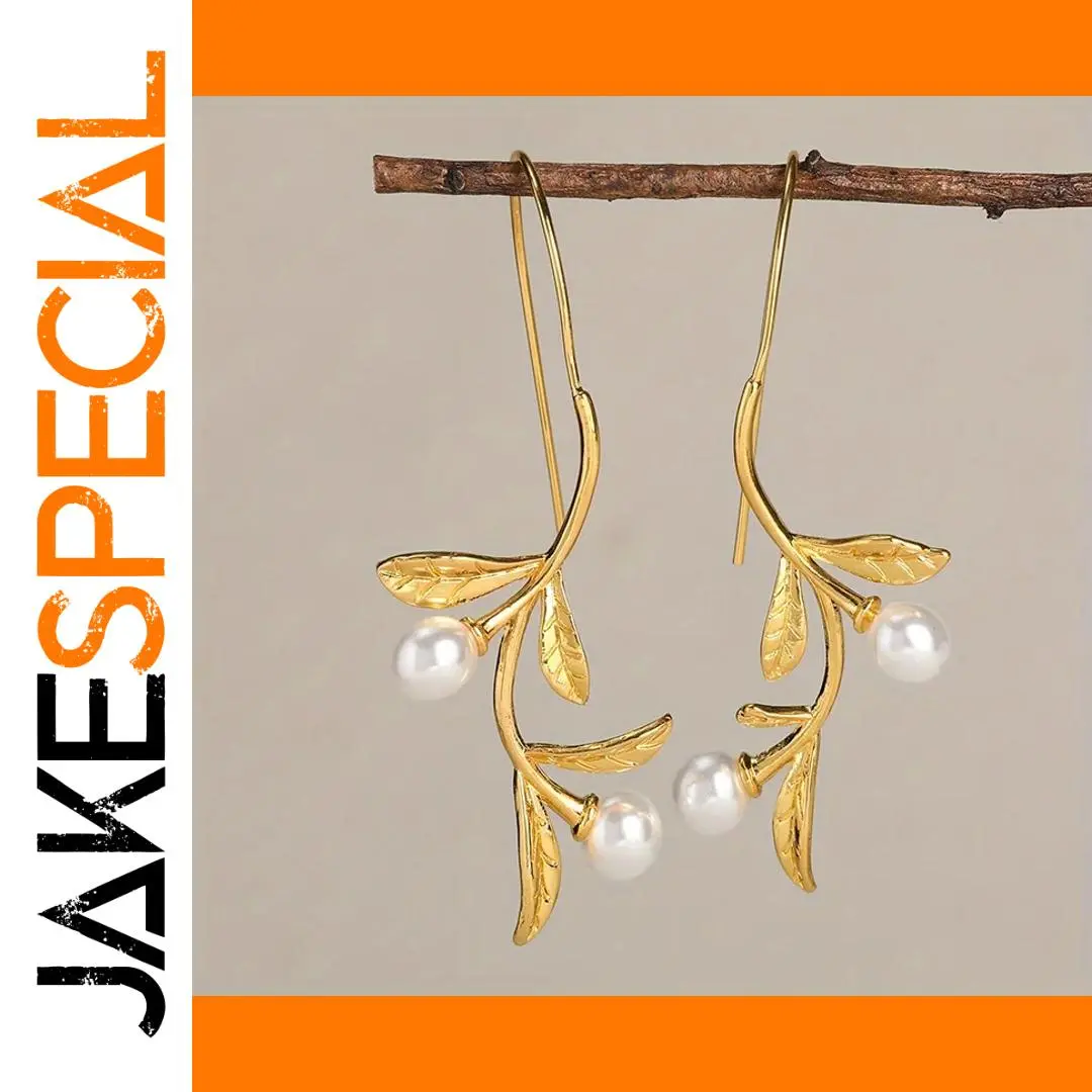 Vintage Leaf Drop Earrings in Gold and Silver 1 Vintage Leaf Drop Earrings in Gold and Silver