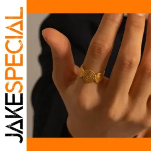 Elegant Gold-Toned Stainless Steel Women's Ring