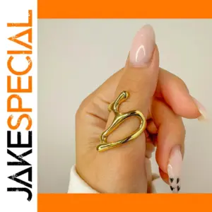 Stainless Steel Gold Twisted Ring for Men/Women