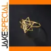 Gold-Tone Sacred Geometry Ring for Men and Women