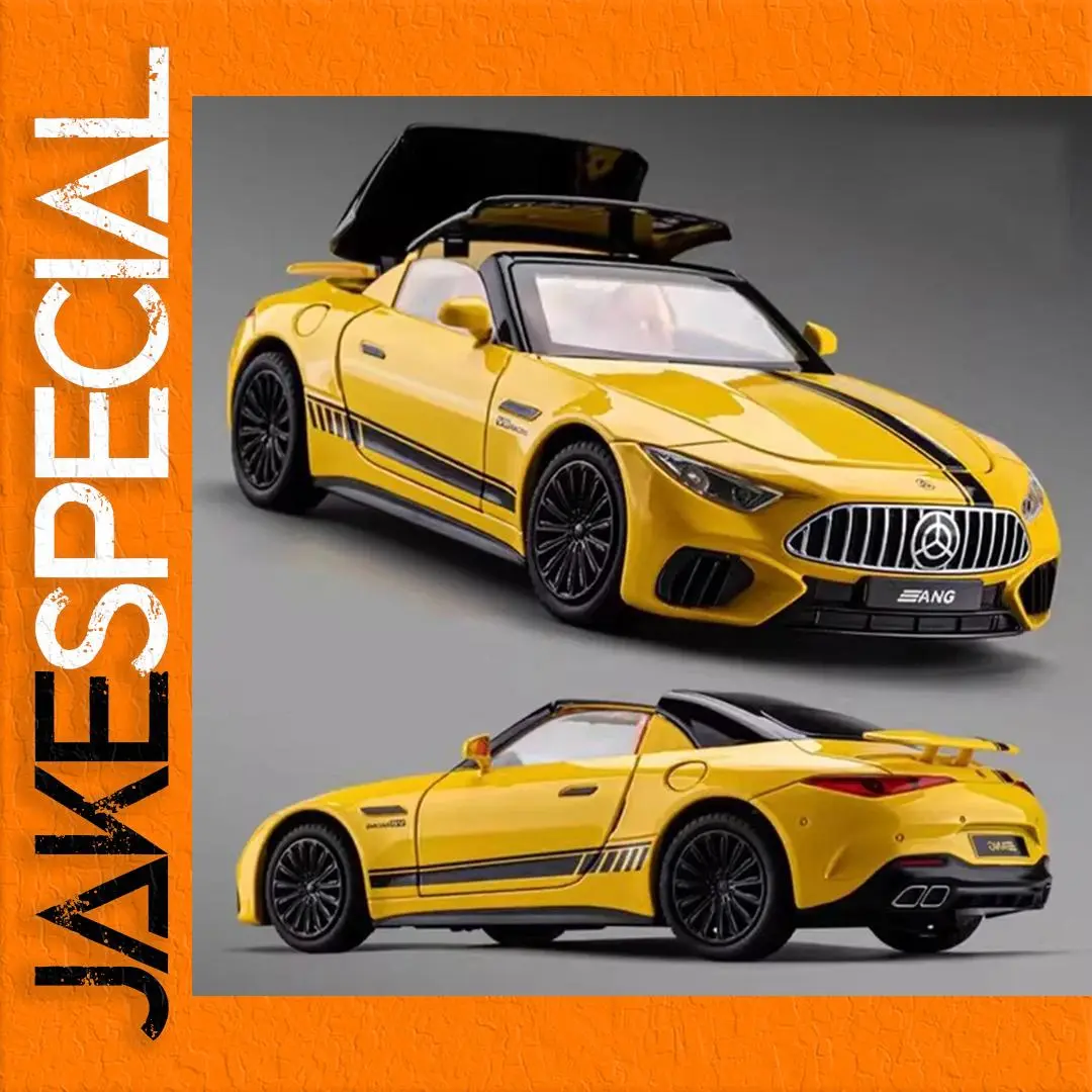Vibrant Yellow and Black Miniature Sports Car 1 Vibrant Yellow and Black Miniature Sports Car