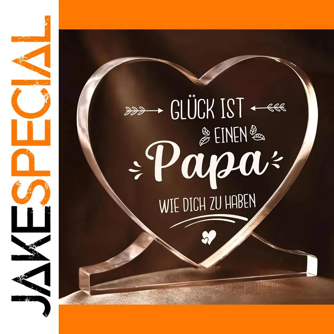 Heart-Shaped Acrylic Dad Gift with Stand 1 Heart-Shaped Acrylic Dad Gift with Stand