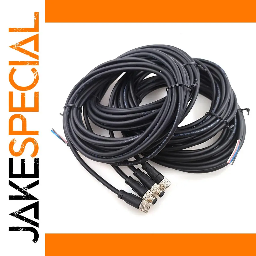 Waterproof 5m PVC Sensor Cable with M8 Connectors 1 Waterproof 5m PVC Sensor Cable with M8 Connectors