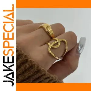Stainless Steel Women's Adjustable Gold Ring