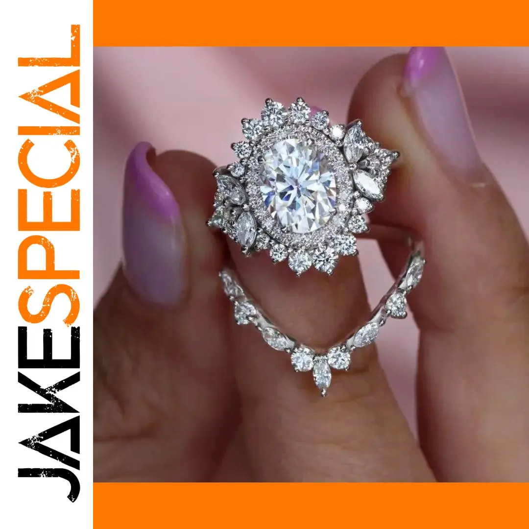 Elegant Women's Silver Geometric Cocktail Ring with Zircon 1 Elegant Women's Silver Geometric Cocktail Ring with Zircon