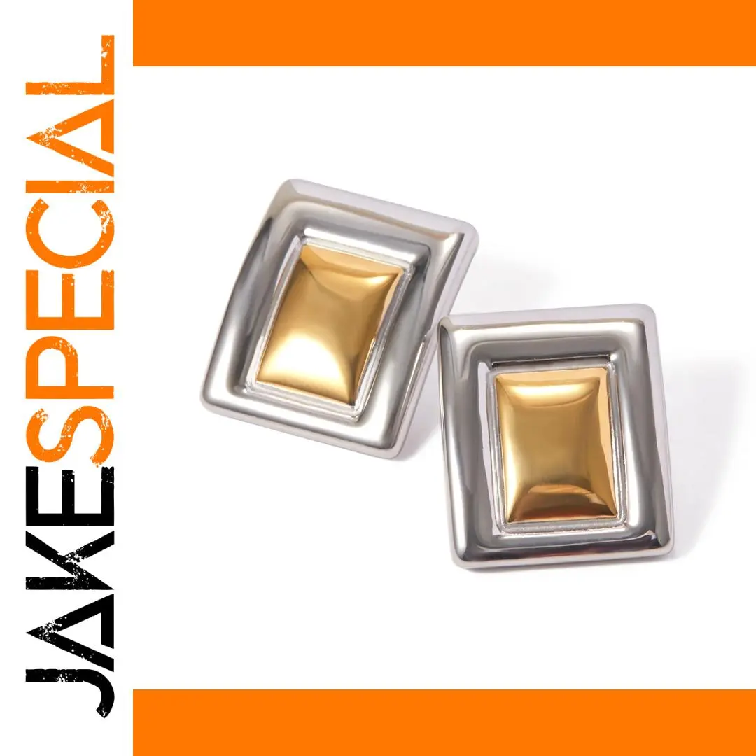 Stainless Steel Geometric Patchwork Earrings 1 Stainless Steel Geometric Patchwork Earrings