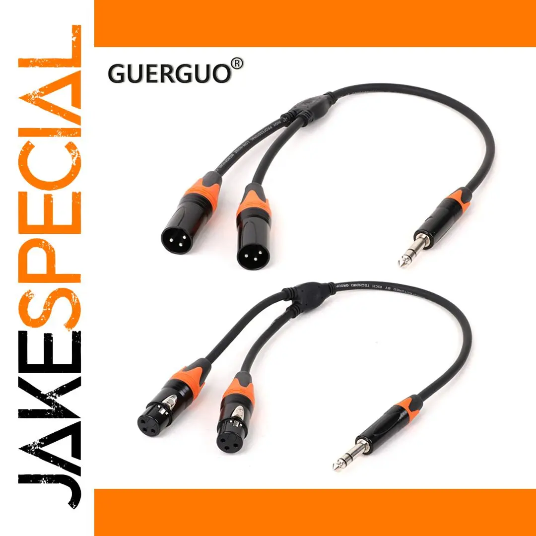6.35mm to XLR Stereo Splitter Cable 0.3m/0.5m 1 6.35mm to XLR Stereo Splitter Cable 0.3m/0.5m