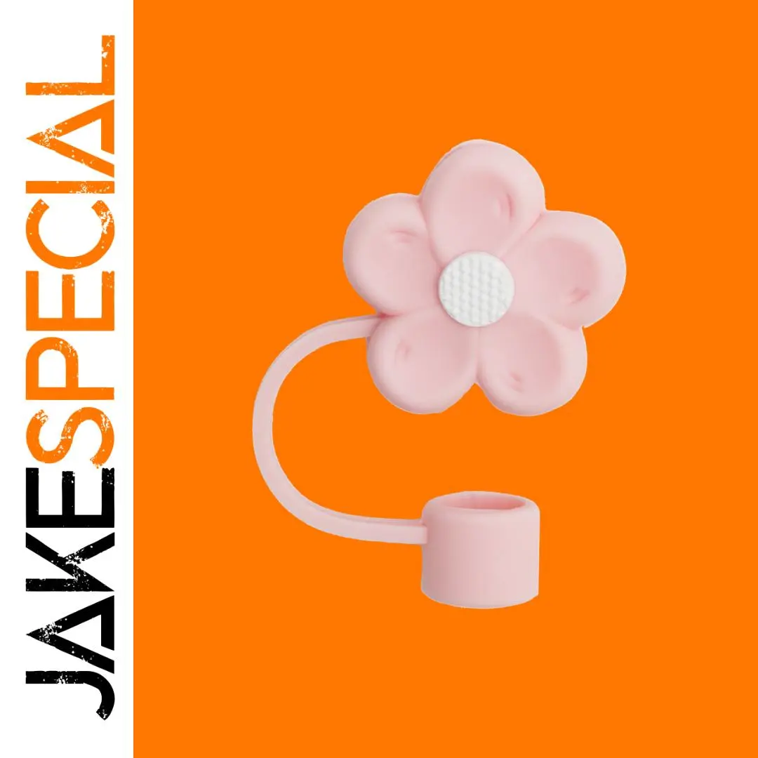 Pink Flower Silicone Straw Lid for 30oz & 40oz Bottles 1 Pink Flower Silicone Straw Lid for 30oz & 40oz Bottles