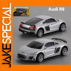 Miniature Audi R8 Scale Model Toy in Blue, Silver, or Yellow