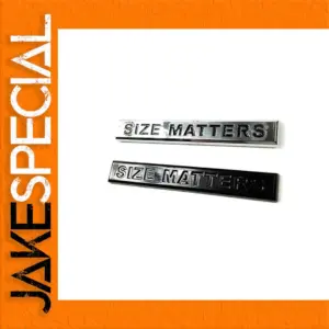 SIZE MATTERS Car Emblem in Chrome or Black