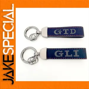 VW Leather Keychain with Model Badge