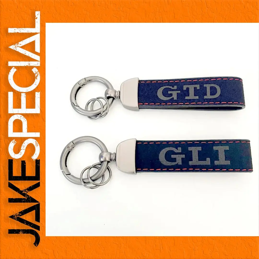 VW Leather Keychain with Model Badge 1 VW Leather Keychain with Model Badge