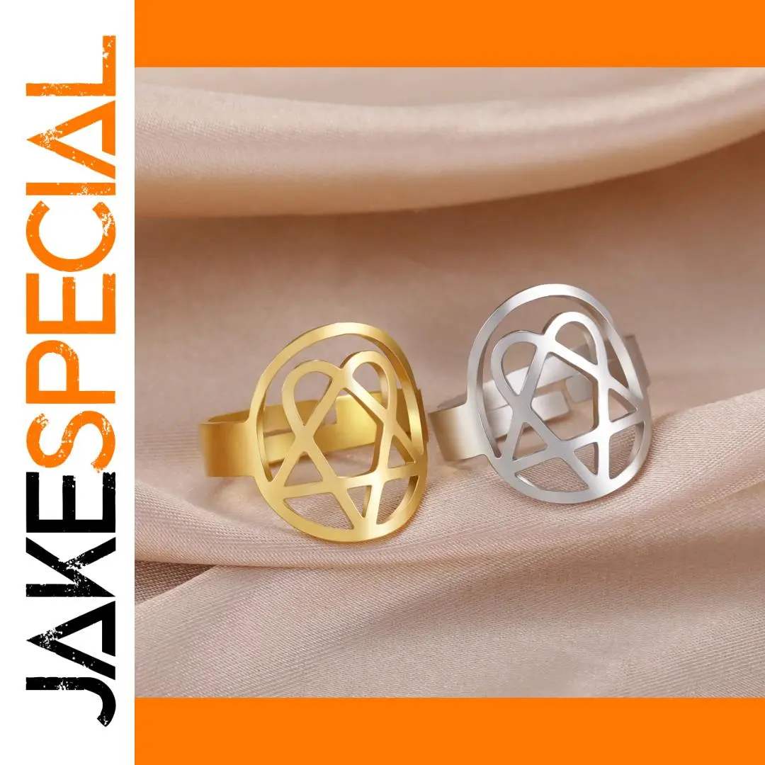 Heartagram Star Ring in Gold or Silver 1 Heartagram Star Ring in Gold or Silver