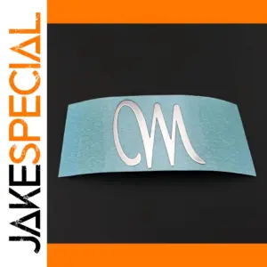 Silver Metal Guitar Peghead Decal with 3-Loop Logo