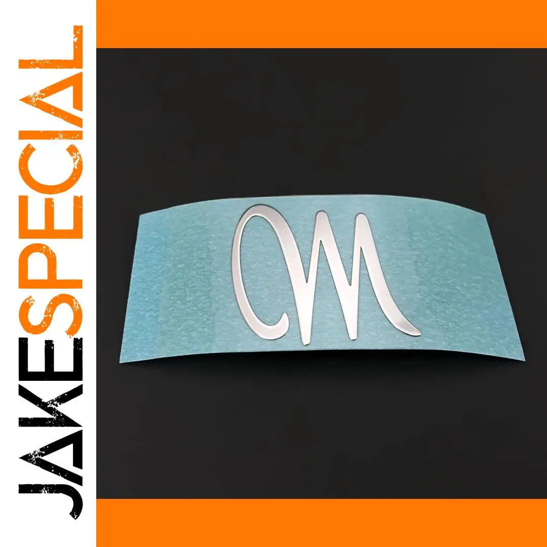 Silver Metal Guitar Peghead Decal with 3-Loop Logo 1 Silver Metal Guitar Peghead Decal with 3-Loop Logo