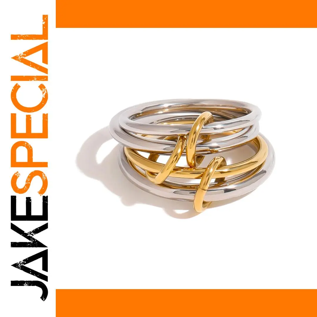 Modern Unisex Stainless Steel Multi-Layer Ring 1 Modern Unisex Stainless Steel Multi-Layer Ring