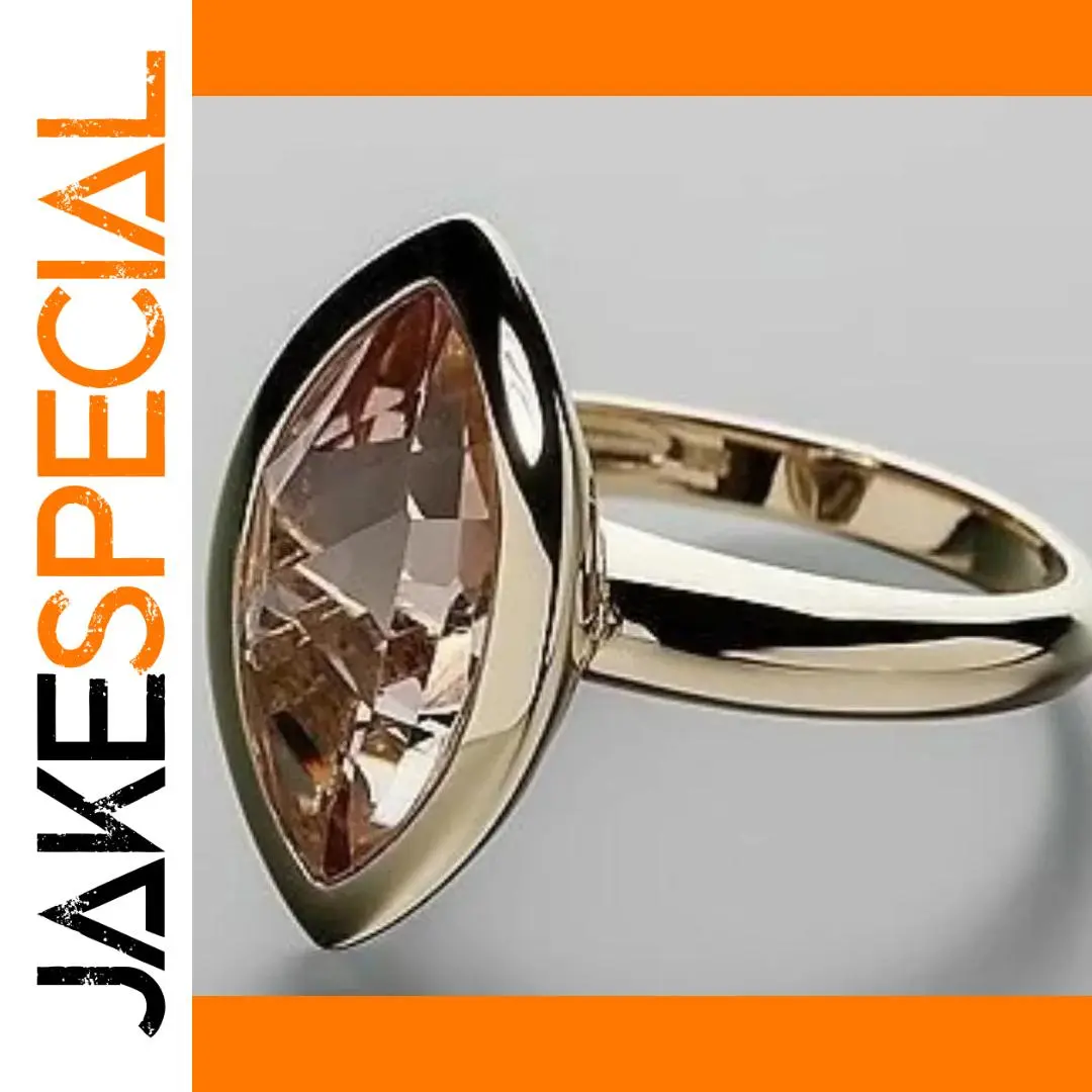 Vintage Gold Oval Faceted Cocktail Ring for Women 1 Vintage Gold Oval Faceted Cocktail Ring for Women