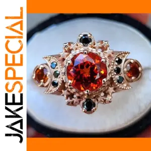 Rose Gold Geometric Cocktail Ring with Zircon