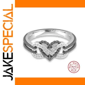 Elegant Silver Heart Ring with AAA Cubic Zirconia