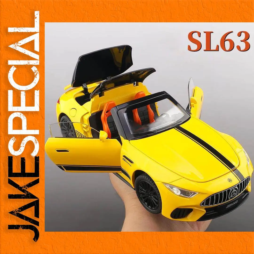 Vibrant Yellow Benz SL63 Diecast Model 1 Vibrant Yellow Benz SL63 Diecast Model