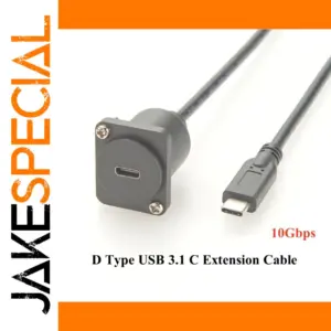 USB 3.1 C Panel Mount Extension Cable 0.6m/0.9m