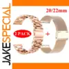 Rose Gold Stainless Steel Smartwatch Bands for Amazfit GTS 4